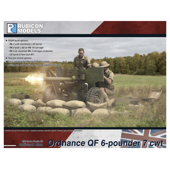 Rubicon Models 280139 - QF 6‑Pounder 7 cwt armata przeciwpancerna WWII 1:56